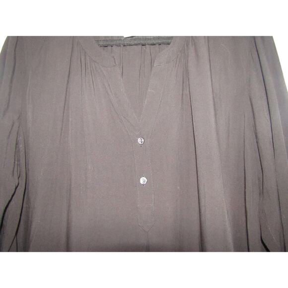 Old‎ Navy Black Silk Top sz XL Minimalist Lagenlook 90s Y2K Goth Staple Novelty - Picture 2 of 8